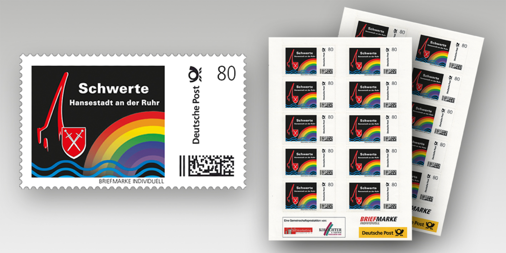 briefmarke regenbogen 10er bogen collage