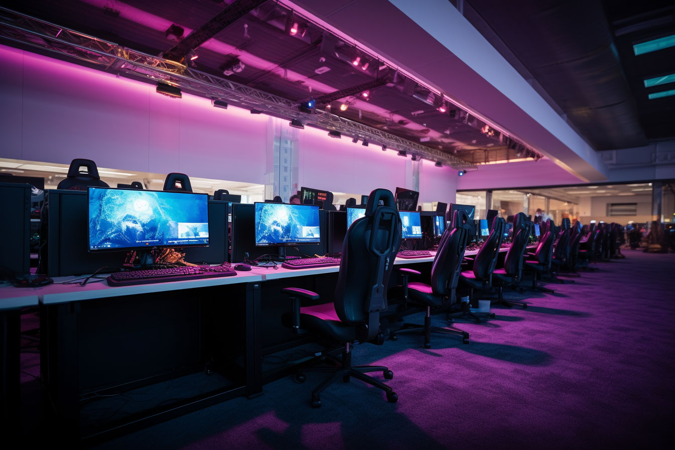 nevets2 a room full of gaming desks at a gaming festival 57cac6a0 789b 4372 90b7 bcacdc4b9d89