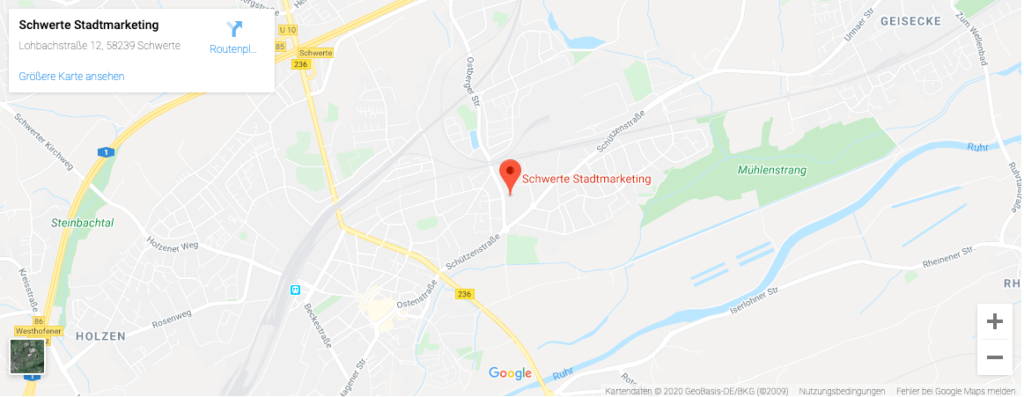 Anfahrt Schwerte Stadtmarketing Karte